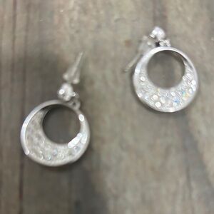 Swarovski Silver Earrings with Crystal Accents